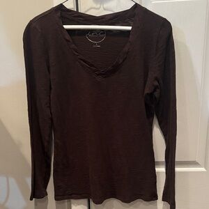 INC International Concepts Women's Dark Brown Long Sleeve Top